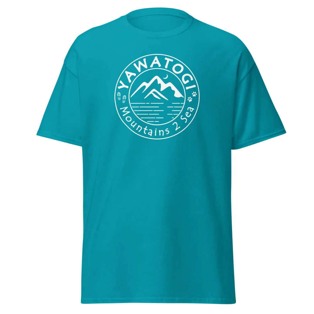 YAWATOGI T-shirt printed on the front with round logo in white